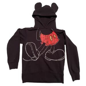 Disney Parks Authentic Original Mickey Mouse Hoodie Kids Large EUC
